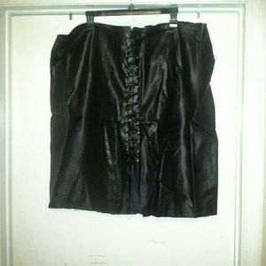 Faux Crock Skin Leather Skirt